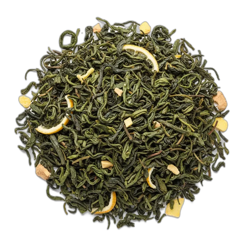 Chá verde — uma bebida popular conhecida por suas propriedades refrescantes.